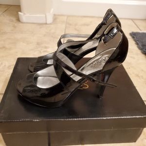 'Believe' Patten Leather Strappy Heel